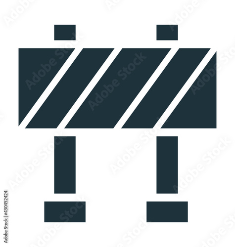 Construction Barrier Colored Vector Illustration