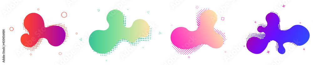 Abstract colorful blobs set.Set of isolated abstract aqua spot with gradient or dynamic color.Abstract liquid shape. Fluid design. Isolated gradient waves with geometric lines,Vector illustration. Abstract colorful blobs set.Set of isolated abstract aqua spot with gradient or dynamic color.Abstract liquid shape. Fluid design. Isolated gradient waves with geometric lines,Vector illustration.
