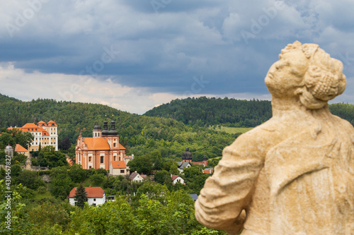 Castle and church in Valec, Western Bohemia, Czech Republic photo