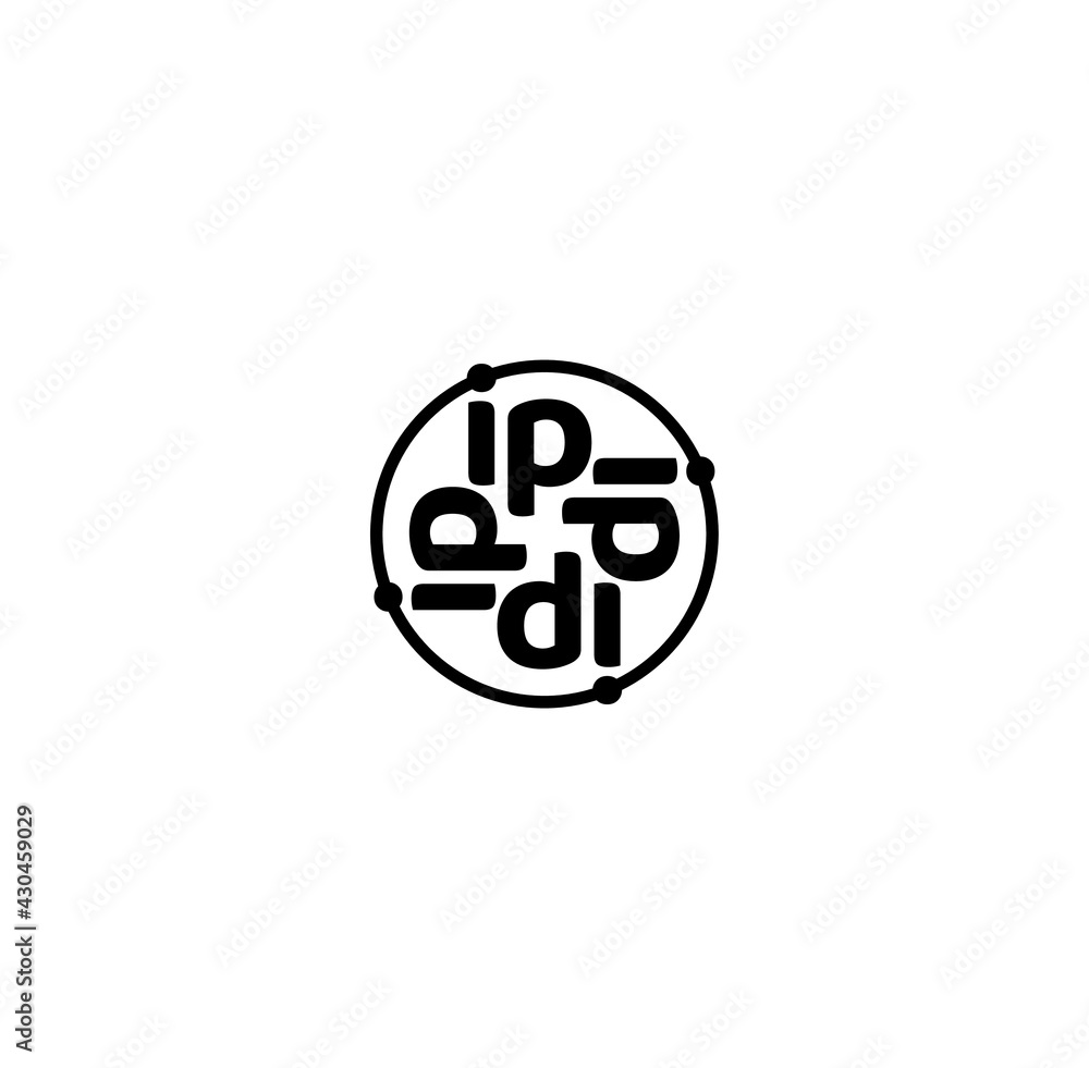 IP Round Monogram. Ip logo design. IP Round Monogram. Ip logo design.