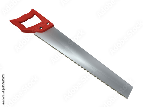 Classic hack saw isolated on white background. 3D rendering.