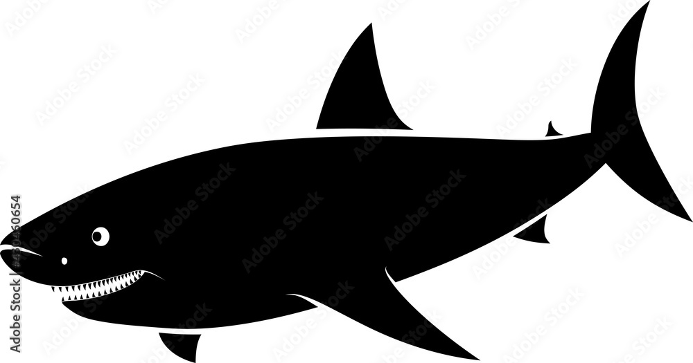 Fototapeta premium shark silhouette - monochromatic vector illustration