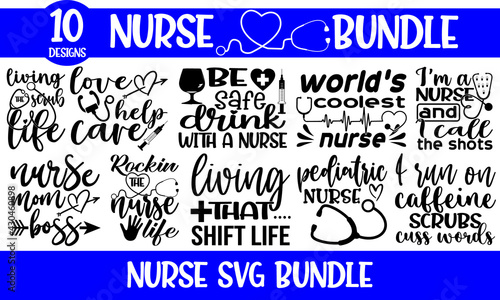 Nurse Typography T-shirt design For Nurse, Nurse Black T-shirt design & Doctor T-shirt design Etc photo