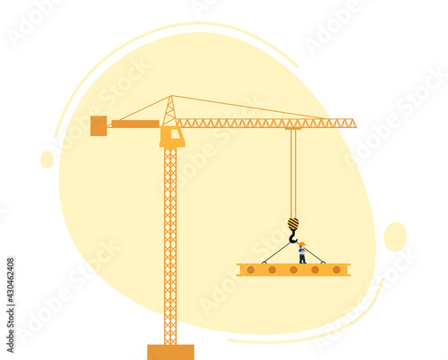 concept of building house, business or website. Tower crane