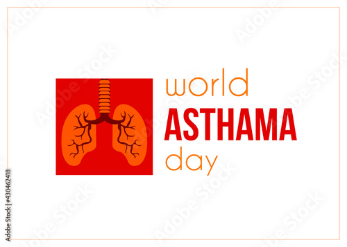 Vector illustration of a Background for World Asthma Day. awareness poster with healthy lungs and inhaler. Vector illustration.