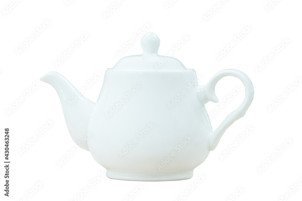 White ceramic teapot isolated White ceramic teapot isolated