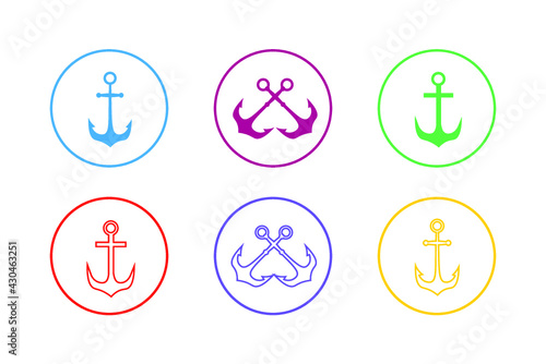 Colorful Abchor Icon Set