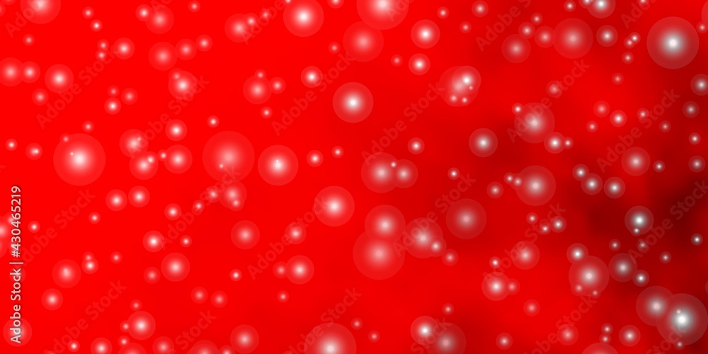 Light Orange vector background with small and big stars.