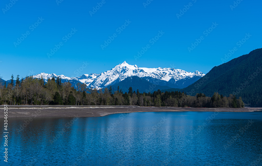 Mount Shuksan from the Baker Lake Dam Area in Washington State 