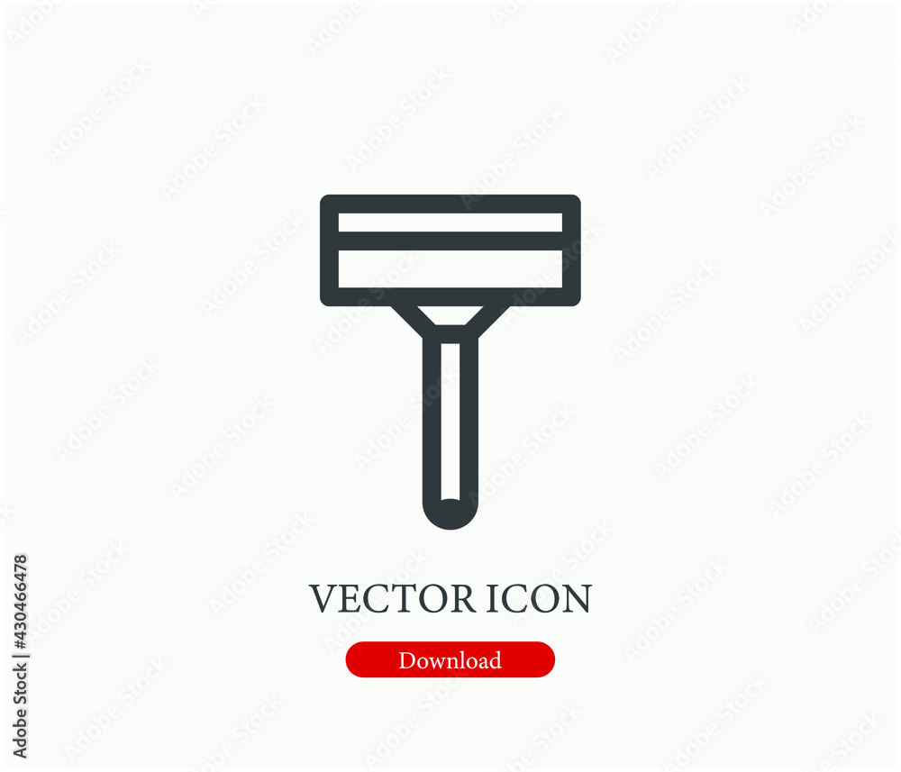 Razor vector icon. Editable stroke. Linear style sign for use on web design and mobile apps, logo. Symbol illustration. Pixel vector graphics - Vector Razor vector icon. Editable stroke. Linear style sign for use on web design and mobile apps, logo. Symbol illustration. Pixel vector graphics - Vector