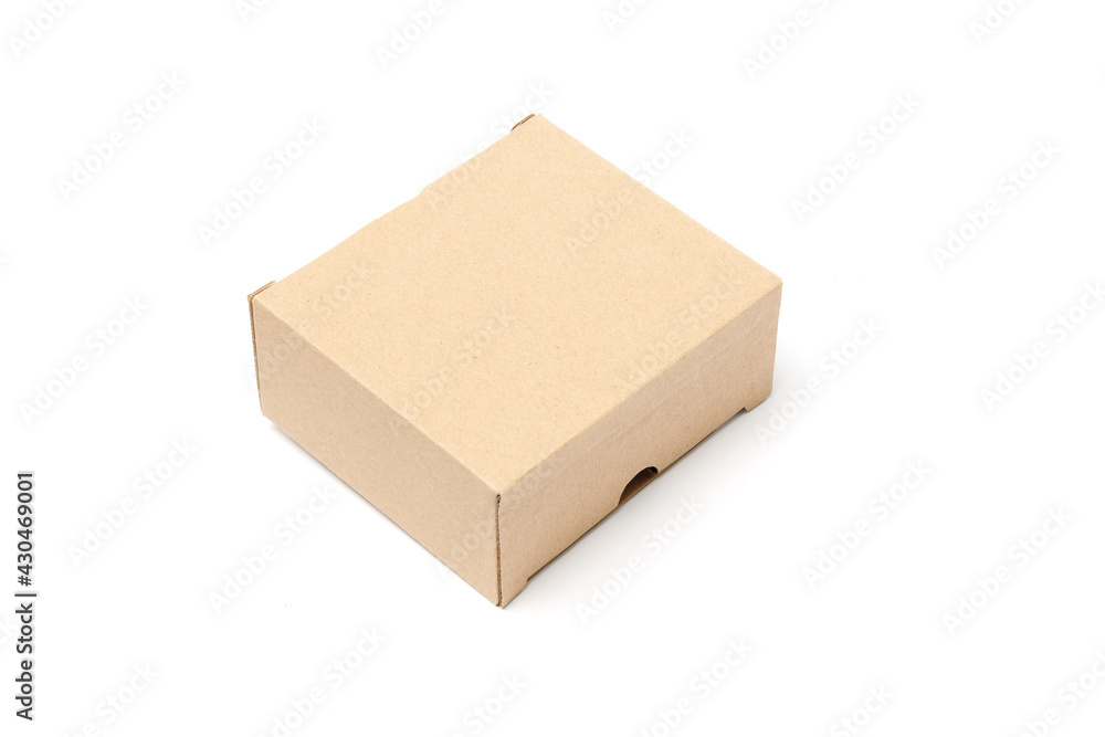 cardboard rectangular box on a white background