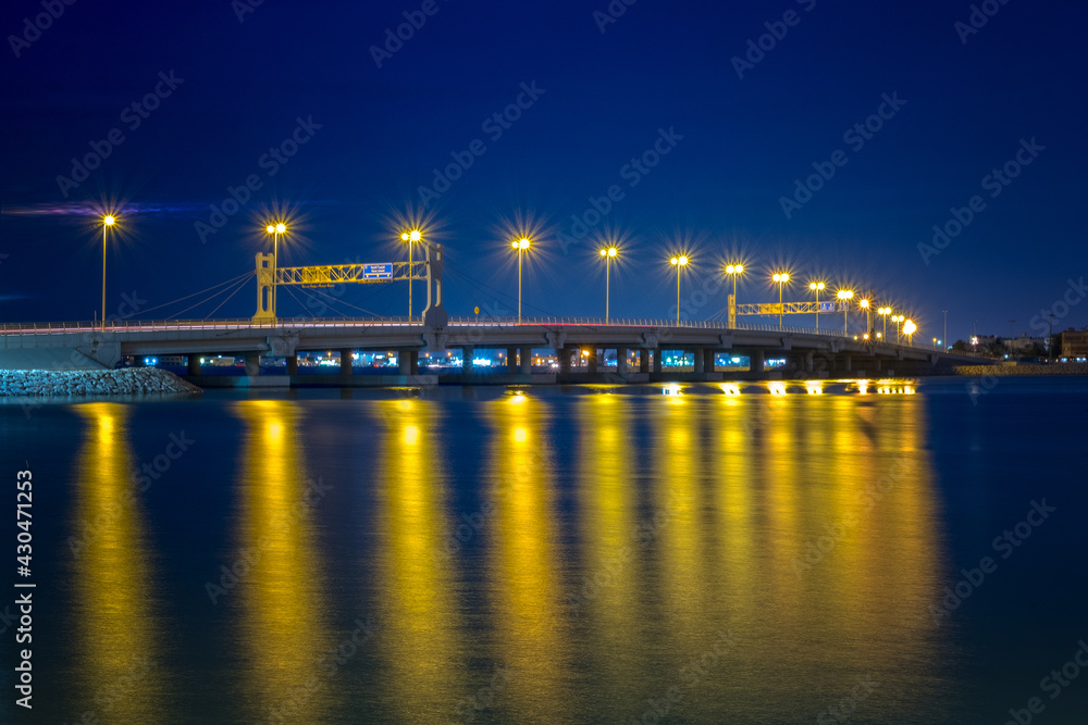 bridge at night in Qatif