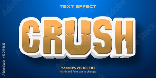 Futuristic editable font with with a fragility impression: Crush