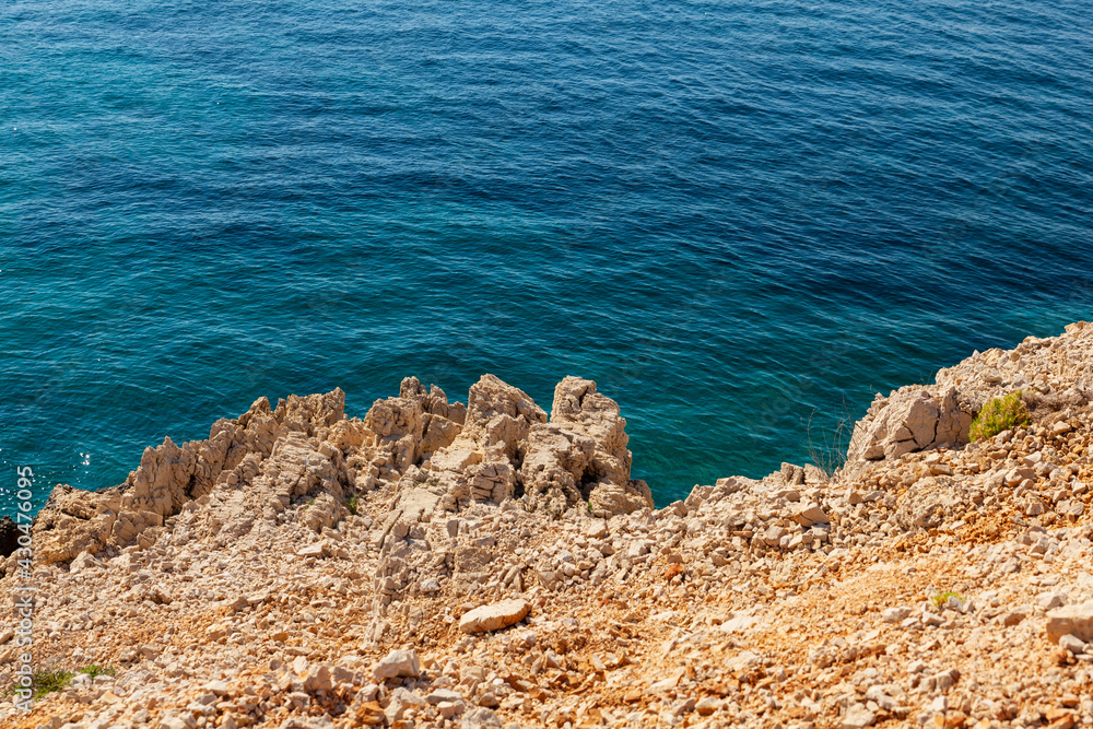 View of the Stara Baska cliff, Krk island View of the Stara Baska cliff, Krk island