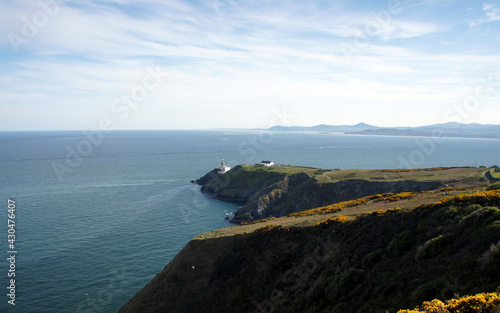 Walk along the shores of the Irish Sea, Howth Peninsula, View of Baily Lighthouse.Ireland.
