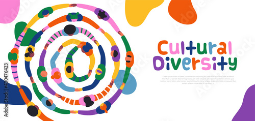 Cultural Diversity people friend round template