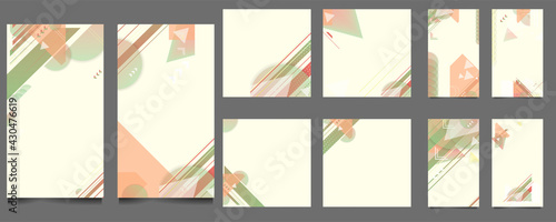 Poster colors design art painting contemporary new style templates set invitations to lines abstract background for book cover texture brochure. Vector eps10 stock