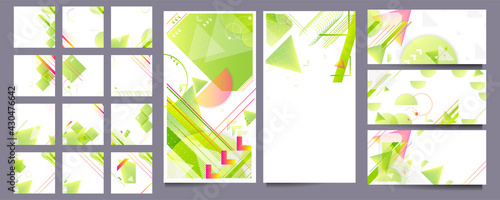Poster colors design art painting contemporary new style templates set invitations to lines abstract background for book cover texture brochure. Vector eps10 stock