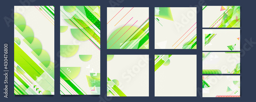 Poster colors design art painting contemporary new style templates set invitations to lines abstract background for book cover texture brochure. Vector eps10 stock
