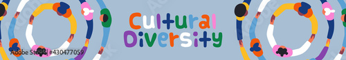 Cultural Diversity people friend round banner