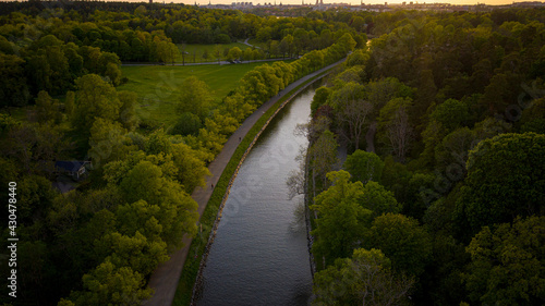 Photography Sunset over canal in a park in Stockholm Sweden