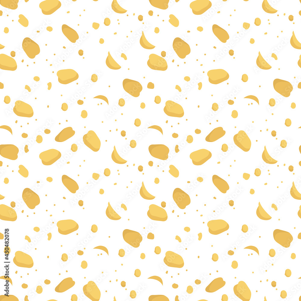 Seamless pattern with yellow circles, pieces or stains from cheese. Abstract print for textiles, paper and other designs Seamless pattern with yellow circles, pieces or stains from cheese. Abstract print for textiles, paper and other designs