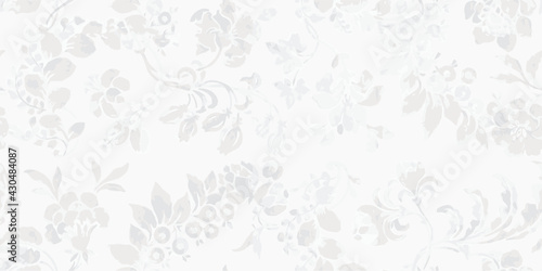 Modern Floral pattern on grey background. Watercolor print. Seamless texture. Elegant template for fashion prints. Printing with in hand drawn style
