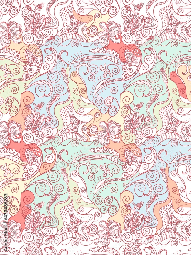 Fototapeta premium Abstract floral colorful background. Beautiful pattern