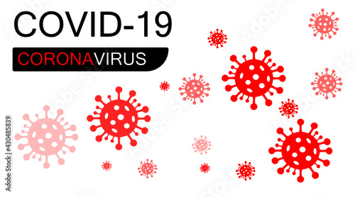 Vector illustration coronavirus 2019-nCoV, Covid-19. Coronavirus outbreak concept. Covid-19 coronavirus infection.Virus covid-19 cell icon.