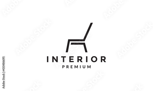 minimalist chair modern logo symbol icon vector graphic design illustration