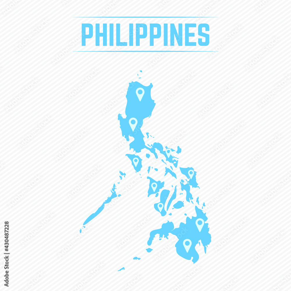 Philippines Simple Map With Map Icons Philippines Simple Map With Map Icons