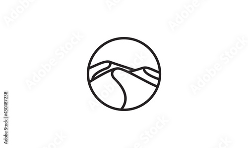 modern shape lines desert on circle logo symbol icon vector graphic design illustration