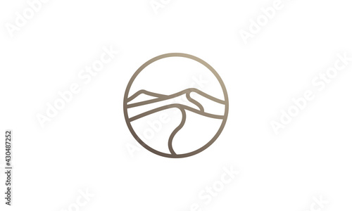 modern shape lines desert on circle logo symbol icon vector graphic design illustration