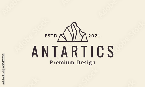 iceberg line antarctic logo vector symbol icon design graphic illustration