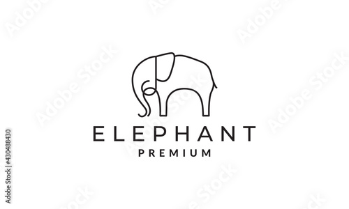 minimalist lines art animal elephant logo vector symbol icon design graphic illustration