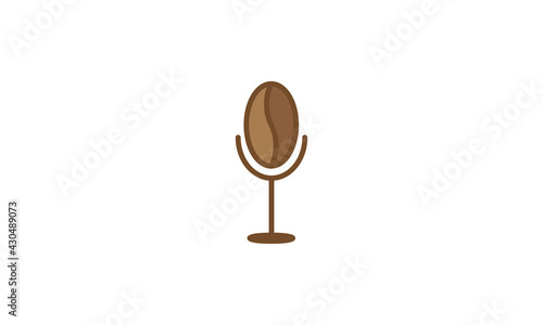 podcast with coffee beans logo vector symbol icon design graphic illustration