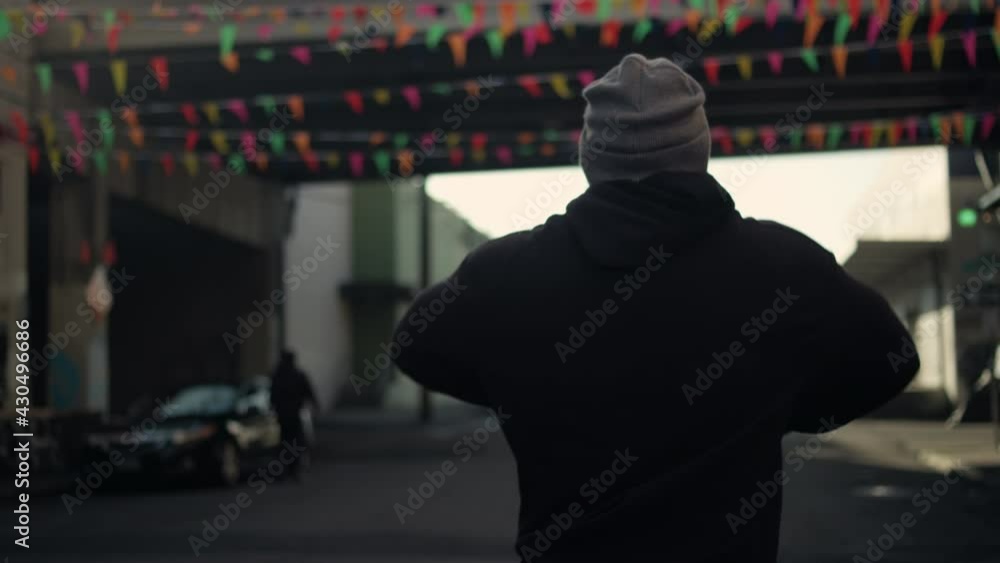 Slow motion shot following a Latino fighter getting loose Slow motion shot following a Latino fighter getting loose