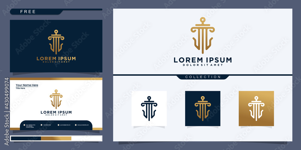 Abstract shield logo design. Anchor and Justice Scale Logo Illustration Design Abstract shield logo design. Anchor and Justice Scale Logo Illustration Design