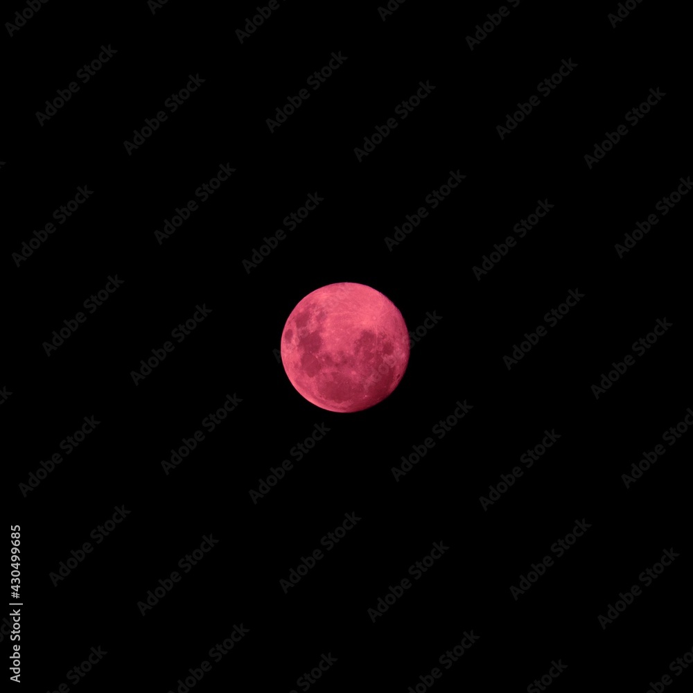 Obraz premium Large pink moon over Sydney Sky 27 April 2021