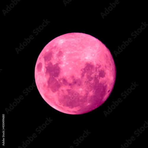 Large Pink Moon over Sydney Sky 27 April 2021