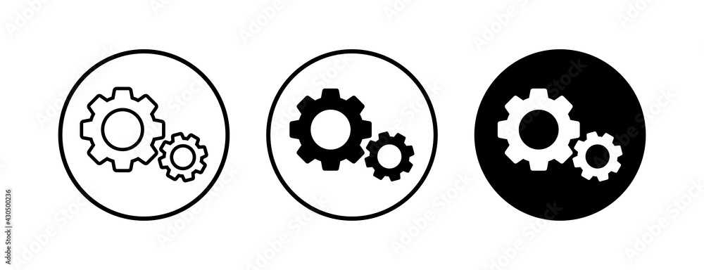 Setting Icons set. Setting vector icon. Cog Settings Icon Symbol. Gear Setting Icons set. Setting vector icon. Cog Settings Icon Symbol. Gear