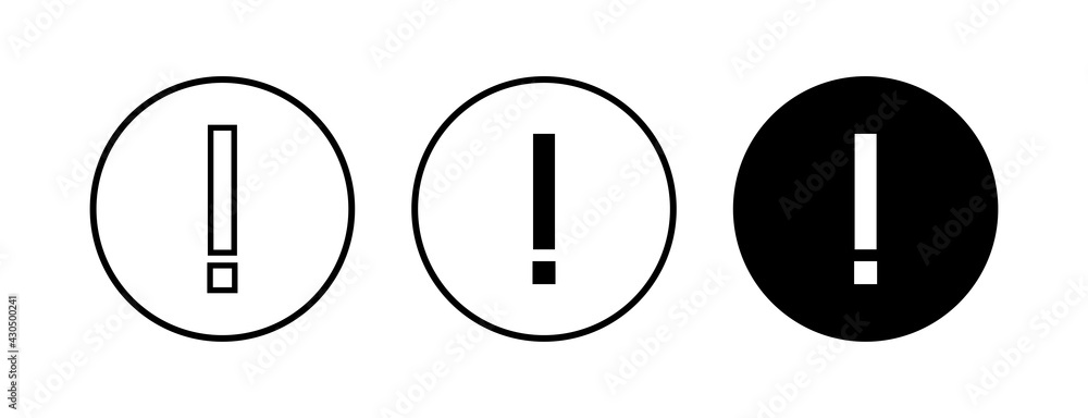 Exclamation danger sign vector icon set. attention sign icon. Hazard warning attention sign. icon alert. Risk Exclamation danger sign vector icon set. attention sign icon. Hazard warning attention sign. icon alert. Risk