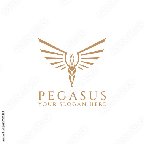 Pegasus Horse Jump Flying Logo 