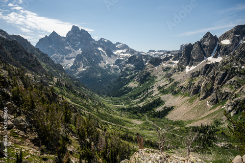 The Back Side of Grand Teton and Cascade Canyon Below