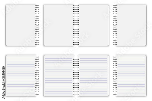 Realistic book cover. notebook mockup isolated. Ruled notepads. Book cover for paper design. Vector illustration. Stock image. EPS 10.