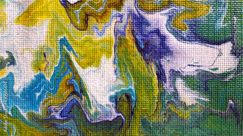 Canvas Print Free style of acrylic pour painting