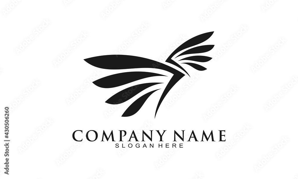 Fototapeta premium Flying bird wings beauty logo vector