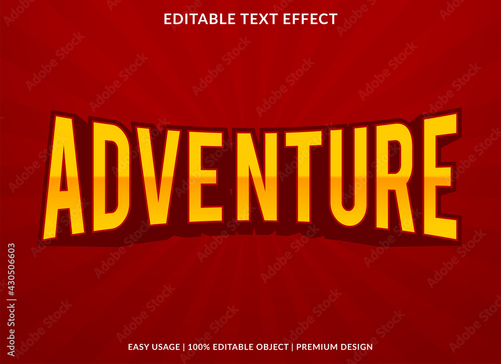 adventure text effect template design use for business logo and brand