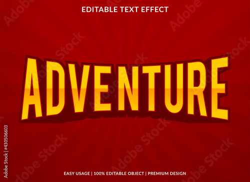 adventure text effect template design use for business logo and brand