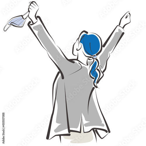 働く女性のベクターイラスト　ビジネスウーマン